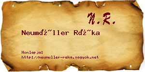 Neumüller Réka névjegykártya